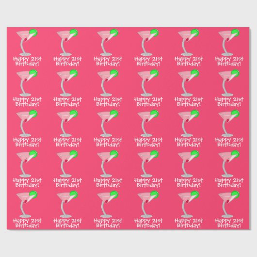 Glücklicher 21. Geburtstag! WeltPackpapier Geschenkpapier (Flach)