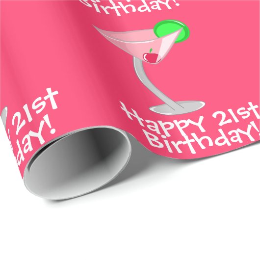Glücklicher 21. Geburtstag! WeltPackpapier Geschenkpapier (Rolleneckpunkt)
