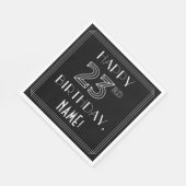 GLÜCKLICHER 23. GEBURTSTAG; Art-Déco-Stil; Individ Serviette (Ecke)