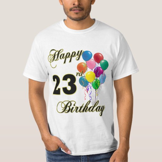 Glücklicher 23. Geburtstags-Ballon-T - Shirt (Vorderseite)