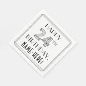 GLÜCKLICHER 24. GEBURTSTAG; Art-Déco-Stil; Individ Serviette (Ecke)