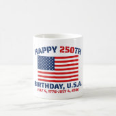 GLÜCKLICHER 250. GEBURTSTAG USA KAFFEETASSE (Mittel)
