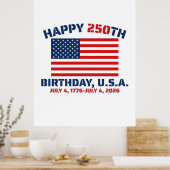 GLÜCKLICHER 250. GEBURTSTAG USA POSTER (Küche)