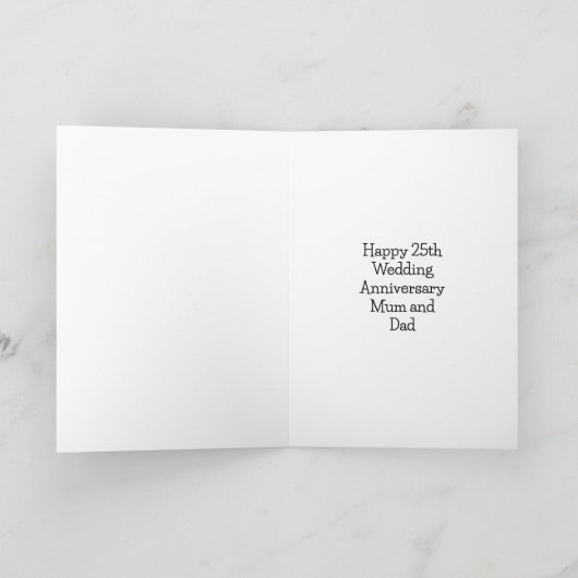 Glücklicher 25. Hochzeitstag Karte (Innenseite)