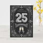 Glücklicher 25. Hochzeitstag Karte (Gelbe Blume)