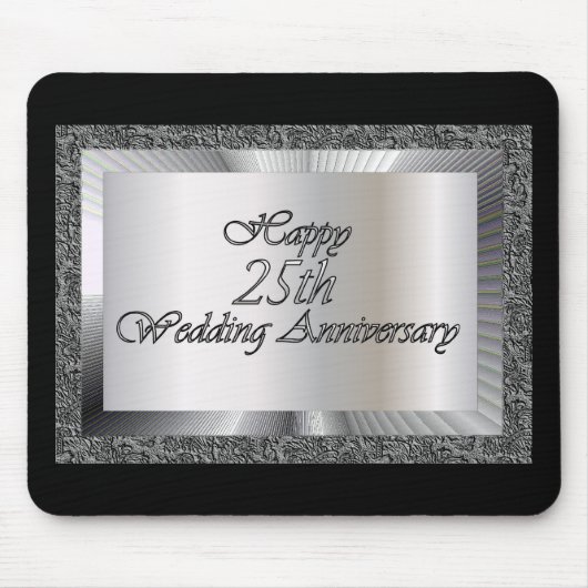 Glücklicher 25. Hochzeitstag Mousepad (Vorne)