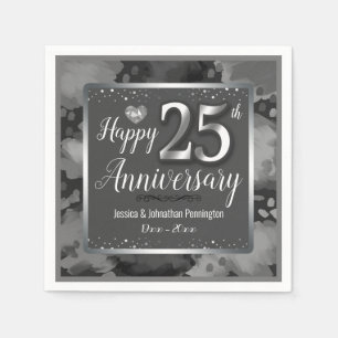 Glücklicher 25. Hochzeitstag Serviette