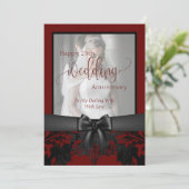 Glücklicher 25. Hochzeitstag traditionelles Foto Einladung (Stehend Vorderseite)