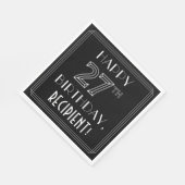 GLÜCKLICHER 27. GEBURTSTAG; Art-Déco-Stil; Individ Serviette (Ecke)