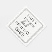 GLÜCKLICHER 27. GEBURTSTAG; Art-Déco-Stil; Individ Serviette (Ecke)