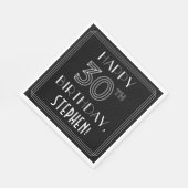 GLÜCKLICHER 30. GEBURTSTAG; Art-Déco-Stil; Individ Serviette (Ecke)