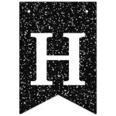 Glücklicher 30. Geburtstag Foto Schwarzer Glitzer Wimpelkette (Zweite Fahne)