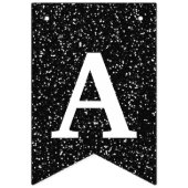 Glücklicher 30. Geburtstag Foto Schwarzer Glitzer Wimpelkette (Dritte Fahne)