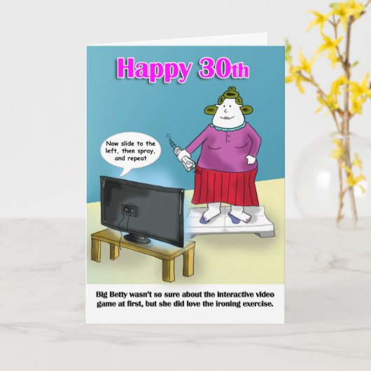 Glücklicher 30. Geburtstag Karte (Gelbe Blume)