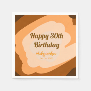 Glücklicher 30. Geburtstag rustikalen hölzern Hall Serviette