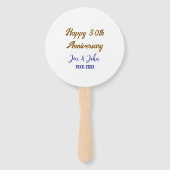 Glücklicher 30. Hochzeitstag königsblauer Golden s Fächer (Rückseite)