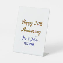 Glücklicher 30. Hochzeitstag königsblauer Golden s