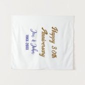 Glücklicher 30. Hochzeitstag königsblauer Golden s Wandteppich (Vorderseite (Horizontal))