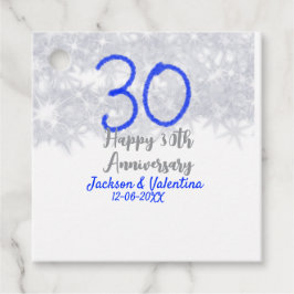 Glücklicher 30. Hochzeitstag Silberblauer Glitzer Geschenkanhänger