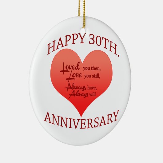 Glücklicher 30. Jahrestag Keramik Ornament (Rechts)
