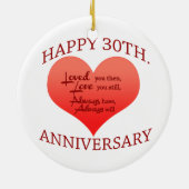 Glücklicher 30. Jahrestag Keramik Ornament (Hinten)