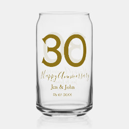 Glücklicher 30-jähriger Jubiläumsname Datum golden Dosenglas