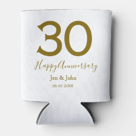 Glücklicher 30-jähriger Jubiläumsname Datum golden Dosenkühler