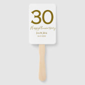 Glücklicher 30-jähriger Jubiläumsname Datum golden Fächer (Rückseite)