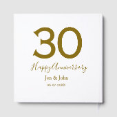 Glücklicher 30-jähriger Jubiläumsname Datum golden Gästebuch (Rückseite)