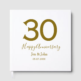 Glücklicher 30-jähriger Jubiläumsname Datum golden Gästebuch