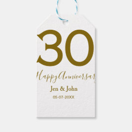Glücklicher 30-jähriger Jubiläumsname Datum golden Geschenkanhänger