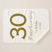 Glücklicher 30-jähriger Jubiläumsname Datum golden Sherpadecke (Vorderseite (Horizontal))