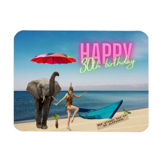 Glücklicher 30. Spaß & Funky Geburtstag Magnet (Horizontal)