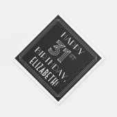 GLÜCKLICHER 31. GEBURTSTAG; Art-Déco-Stil; Individ Serviette (Ecke)