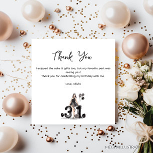 glücklicher 31. Geburtstag, danke Karte