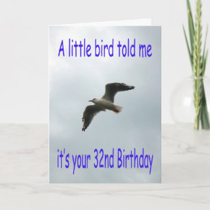 Glücklicher 32. Geburtstag Fliegender Seagull-Voge Karte