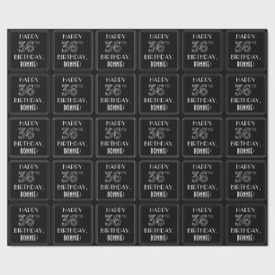 GLÜCKLICHER 36. GEBURTSTAG; Art-Déco-Stil mit Indi Geschenkpapier