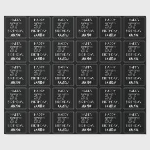 GLÜCKLICHER 37. GEBURTSTAG; Art-Déco-Stil mit Indi Geschenkpapier