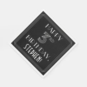 GLÜCKLICHER 3. GEBURTSTAG; Art-Déco-Stil; Individu Serviette (Ecke)