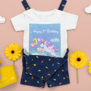 Glücklicher 3. Geburtstag Einhorn mit Geburtstagsk T-Shirt