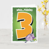 Glücklicher 3. Geburtstag Karte (Gelbe Blume)