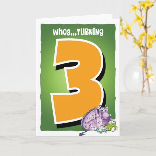 Glücklicher 3. Geburtstag Karte (Gelbe Blume)