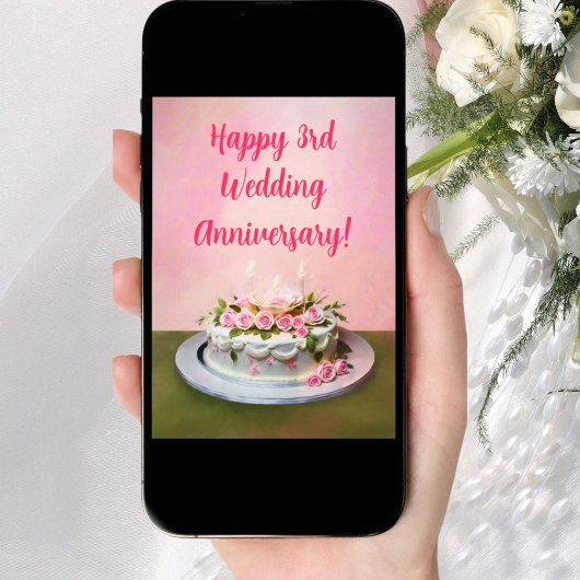 Glücklicher 3. Geburtstag Karte