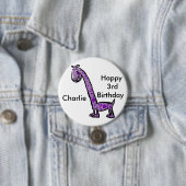 Glücklicher 3. (Namens) Dinosaurier des Button (Beispiel)