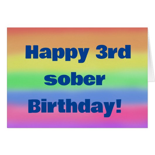 Glücklicher 3. nüchterner Geburtstag (Vorderseite (Horizontal))