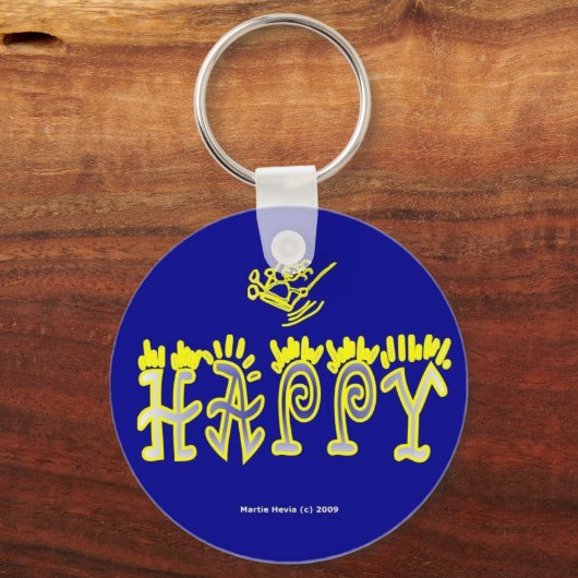 Glücklicher (3c) Schlüsselanhänger (Vorderseite)