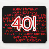 Glücklicher 40. Geburtstag Mousepad (Vorne)