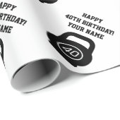 Glücklicher 40. Geburtstag Party Fitness Gymnastik Geschenkpapier (Rolleneckpunkt)