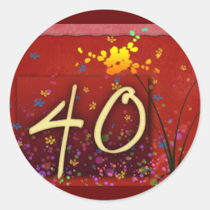 Glücklicher 40. Geburtstag! Runder Aufkleber