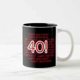 Glücklicher 40. Geburtstag Zweifarbige Tasse